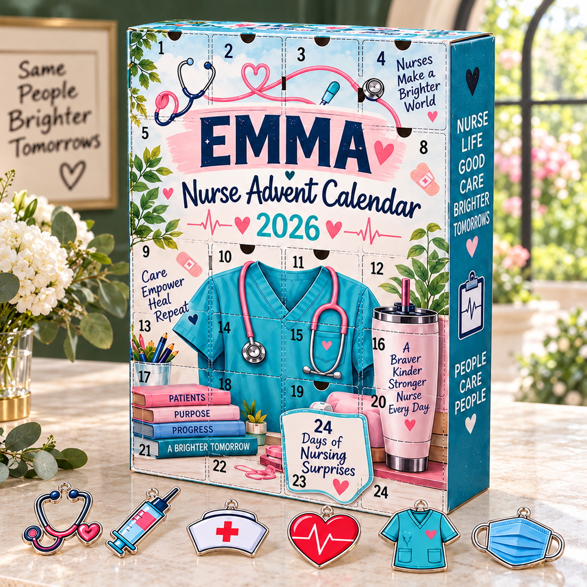 2026 Nurse Advent Calendar with Custom Name, 24-Day Countdown