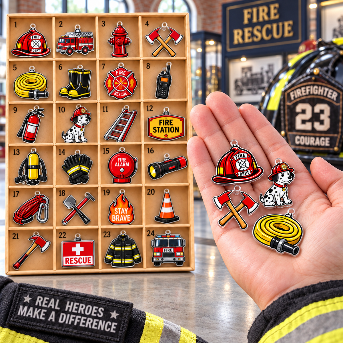2026 Firefighter Advent Calendar with Custom Name, 24-Day Countdown