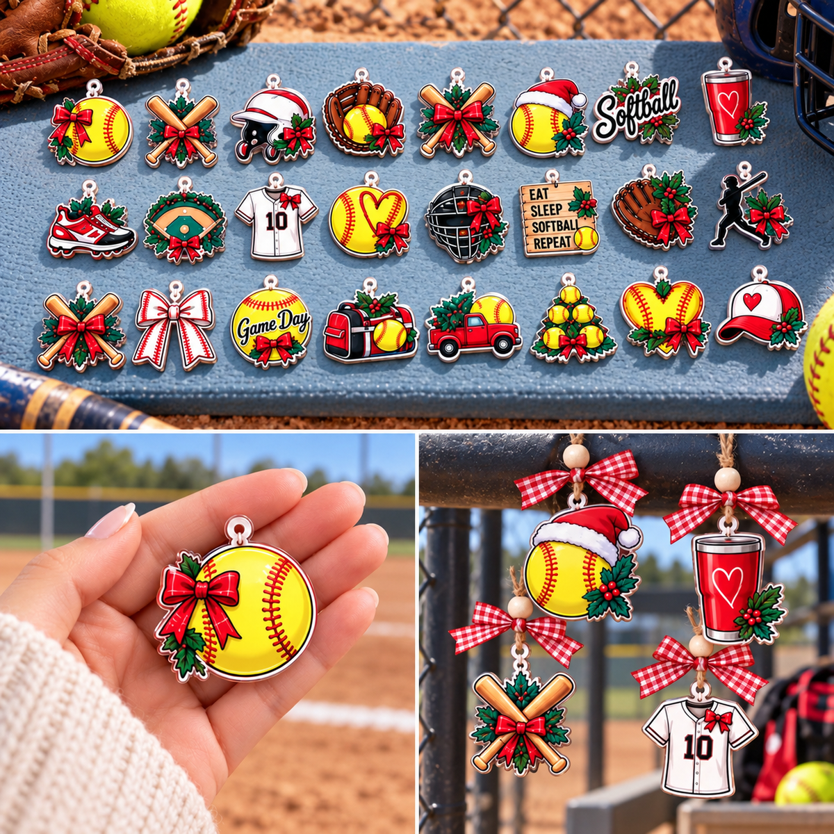 Personalized Softball Advent Calendar 2026 with 24 Ornaments