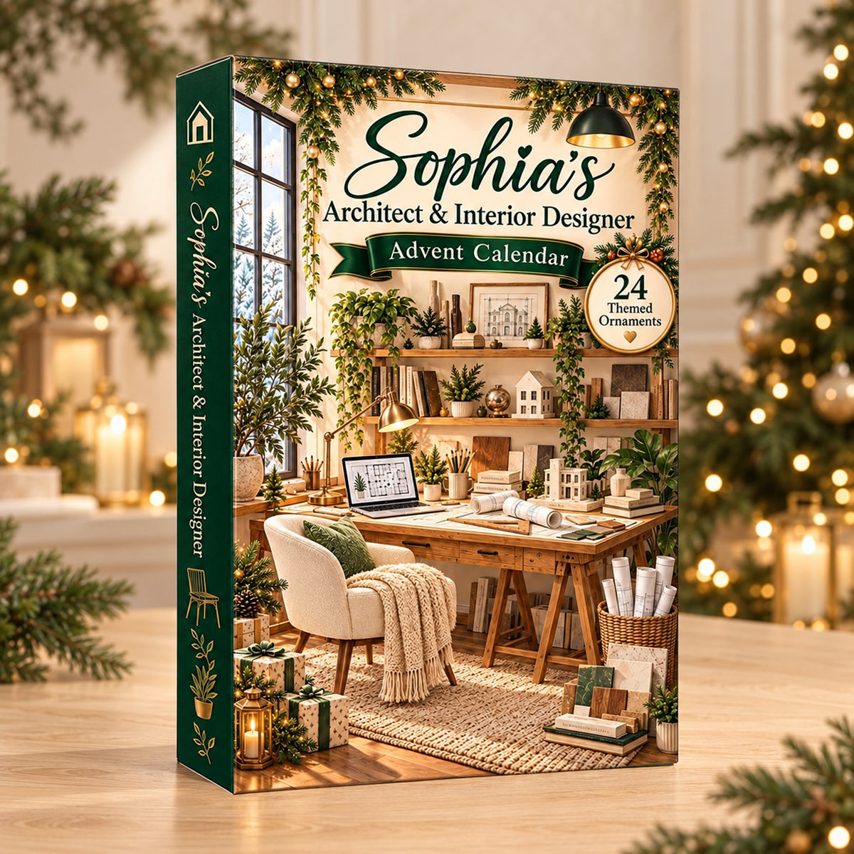 Personalized Architect Advent Calendar 2026, 24 Architecture & Interior Design Ornaments, Christmas Countdown Gift for Designers