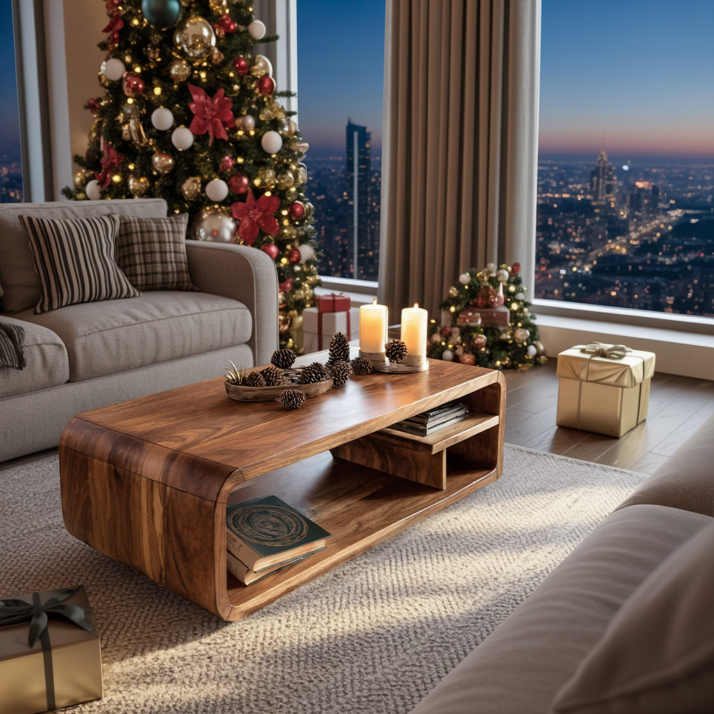 Mid Century Solid Wood Coffee Table For Holiday Furniture Accent