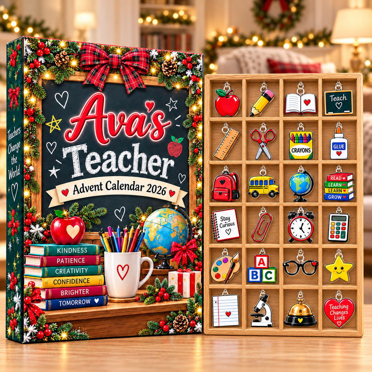 Teacher Christmas Gift 2026, 24 Day Advent Calendar, Classroom Surprise Blind Box, Holiday Gift for Teachers