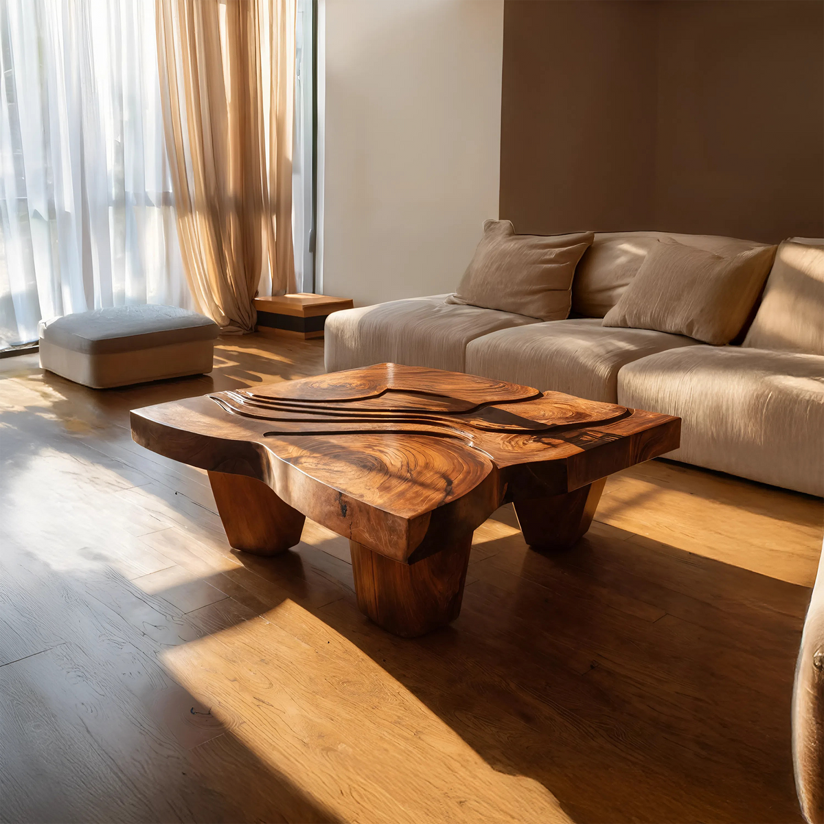 Modern Farmhouse Abstract Coffee Table For Living Room Decor