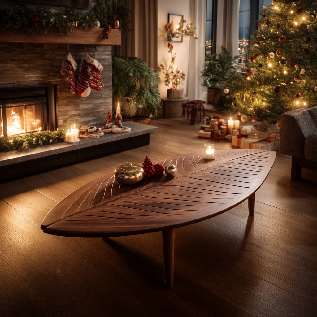 Rustic Wooden Coffee Table For Living Room Christmas Furniture Decor
