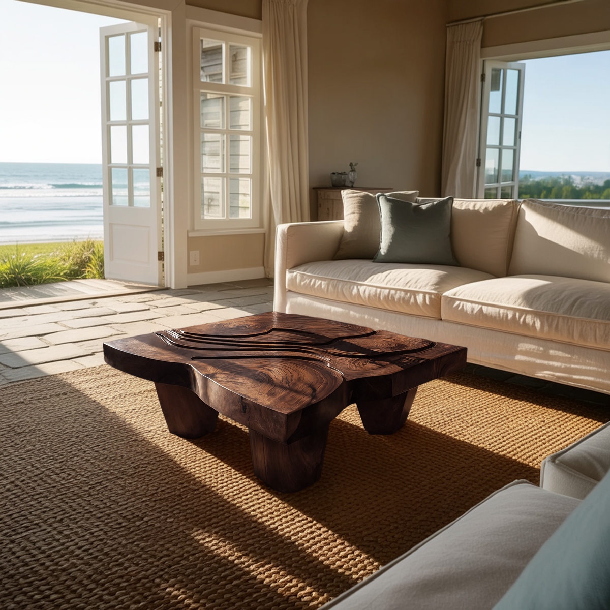Modern Farmhouse Abstract Coffee Table For Living Room Decor