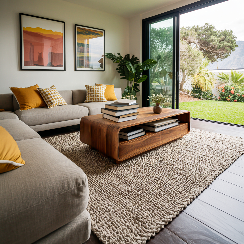 Modern Wood Coffee Table With Drawer For Living