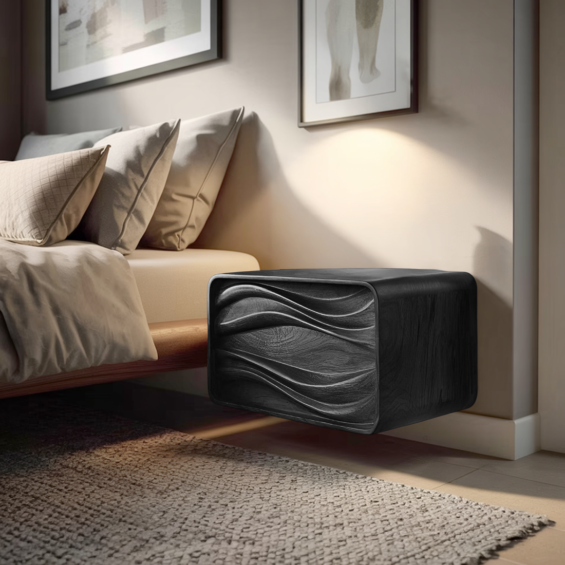 Organic Sculptural Floating Bedside Table For Bedroom Decor RTTHHNNS012