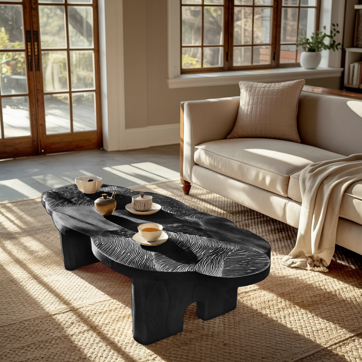 Handcrafted Modern Irregular Coffee Table For Living Room Decor