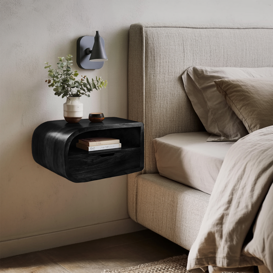 Minimalist Floating Nightstand With Storage For Bedroom RTTHHNNS006