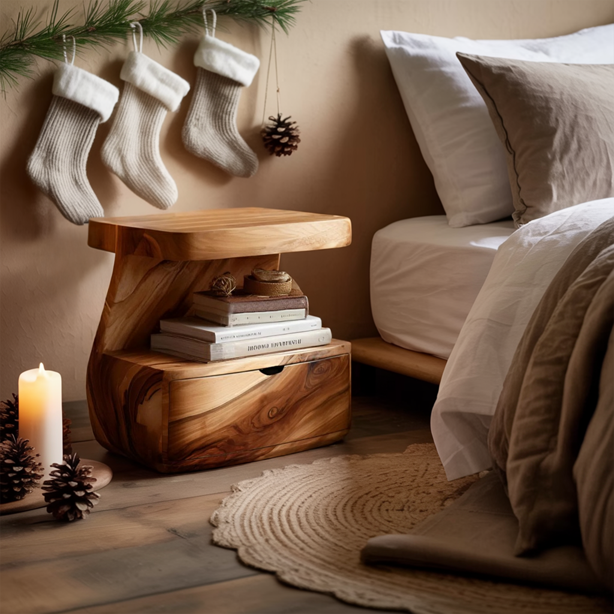 Modern Nightstand With Drawer For Bedroom SITHHNNS011