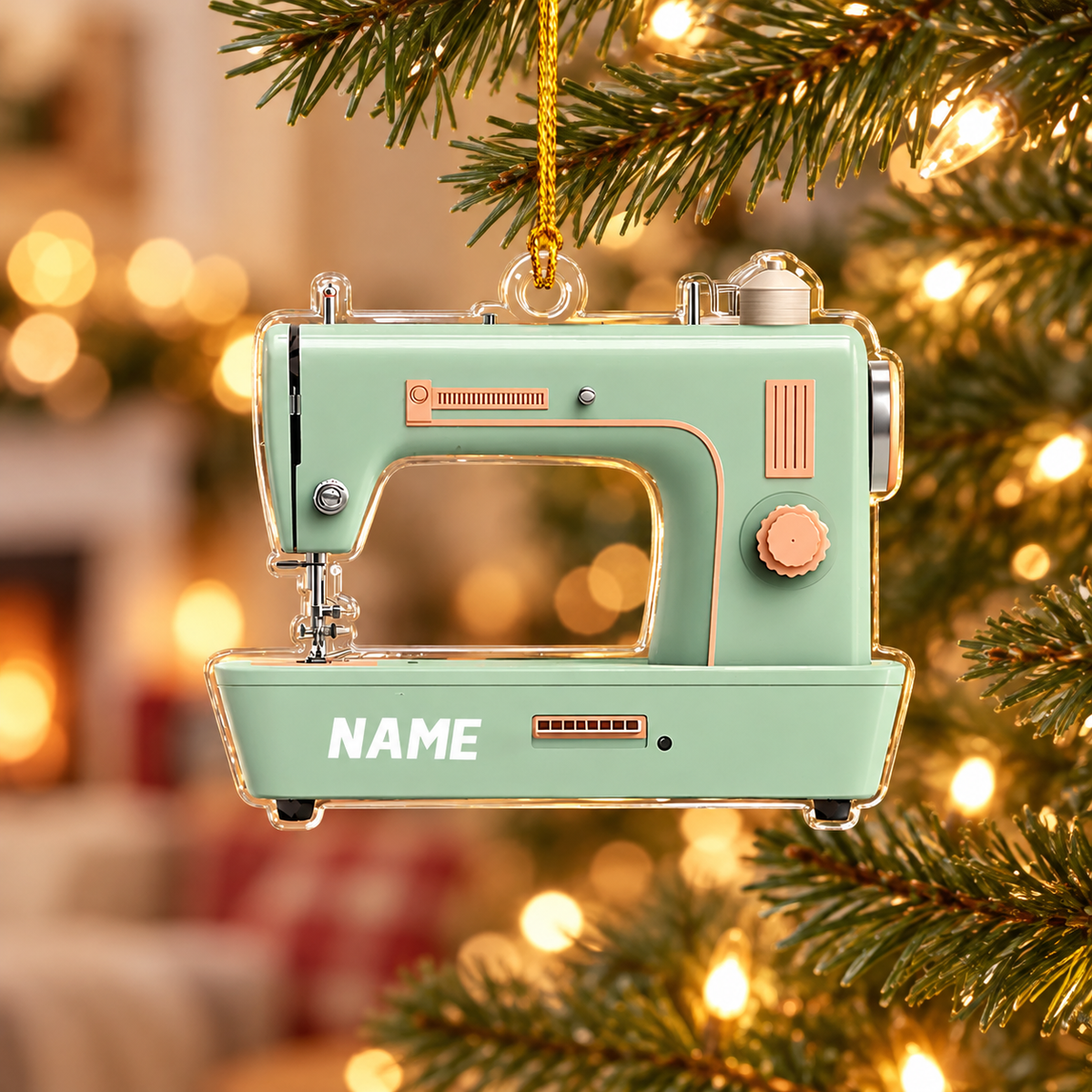 Personalized Sewing Machine Ornament 2D Acrylic Tailor Gift