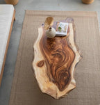 Live Edge Coffee Table, Rustic Solid Wood Table for Natural Farmhouse Living Room