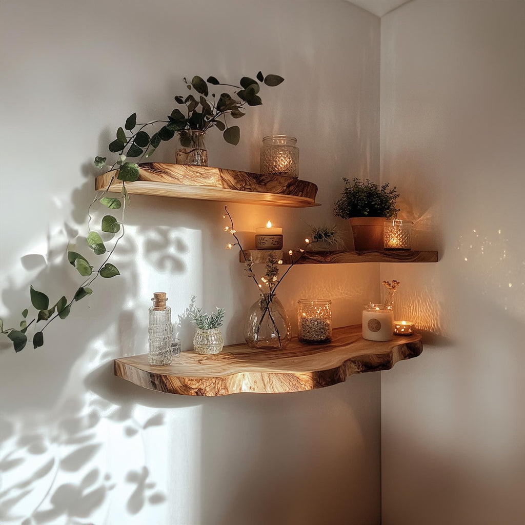 Handcrafted Rustic Walnut Floating Shelf, Custom Wood Shelf