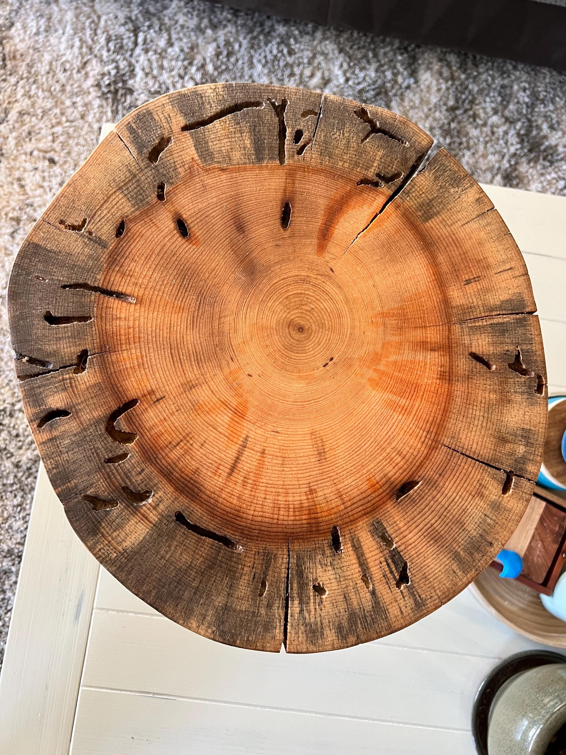 Live Edge Pine Table, Stool, Stand