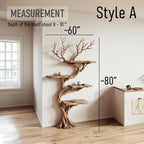 Tree branch bookshelf solid wood floating live edge wood shelves wall mount driftwood carving art rustic decor