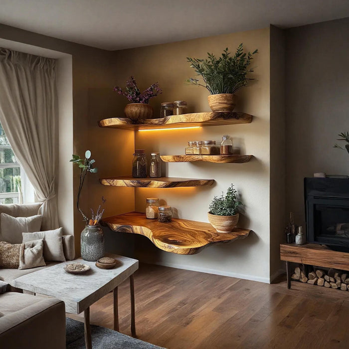 Live Edge Floating Shelves Walnut Shelves Flar Edge Shelf, Bathroom Wood Shelves Bedroom Shelves Wood Shelves Decor Home Gift Her