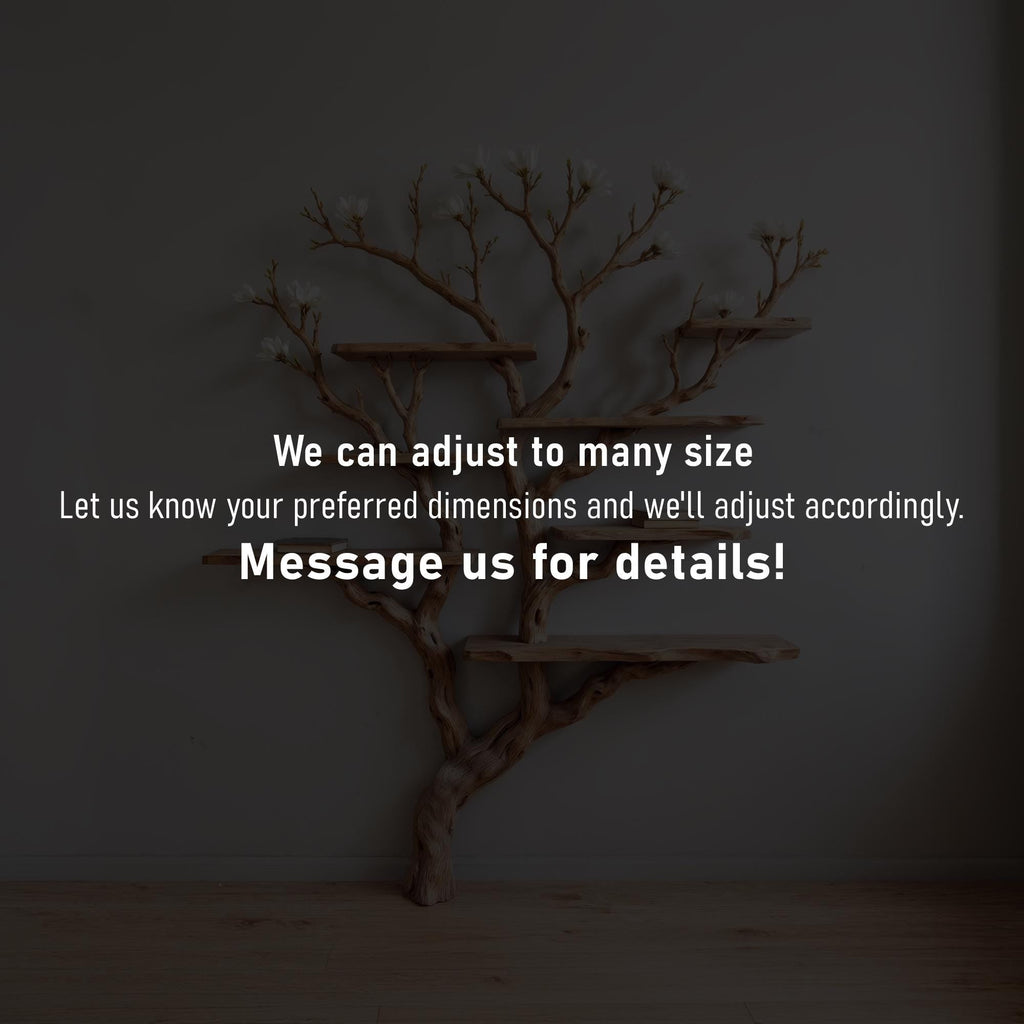 Tree bookshelf art driftwood shelf wall mounted bookcase solid wood bookshelves decor for living room