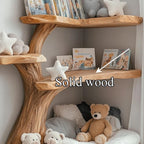 Natural Wood Tree Bookshelf: Handmade Wall Shelf, Home Decor