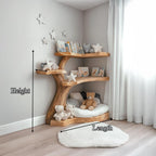 Natural Wood Tree Bookshelf: Handmade Wall Shelf, Home Decor
