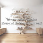 Solid Wood Tree Bookshelf: Rustic Handmade Office Decor