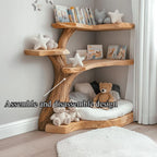 Natural Wood Tree Bookshelf: Handmade Wall Shelf, Home Decor