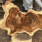 Rustic Solid Wood Coffee Table, Handmade Farmhouse Center Table for Cozy Living Room