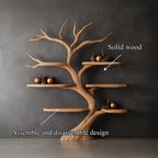 Tree Bookshelf Wood Bookcase Wall Bookshelf Handmade Furniture for Cozy Christmas Home Decor