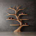 Tree Bookshelf Wood Bookcase Wall Bookshelf Handmade Furniture for Cozy Christmas Home Decor