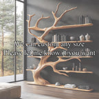 Rustics tree branch bookshelf tree bookcase solid wood bookshelf tree wall art handmade furniture decor home personalized gift