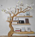 Book Shelf Art Rustic Bookcase Tree Branch Shelf Wood Furniture For Living Room Decor