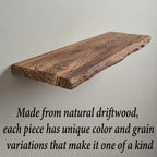 Driftwood floating shelf reclaimed solid wood shelves on wall art decoraton unique wood shelf