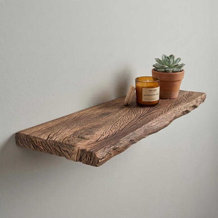 Driftwood floating shelf reclaimed solid wood shelves on wall art decoraton unique wood shelf