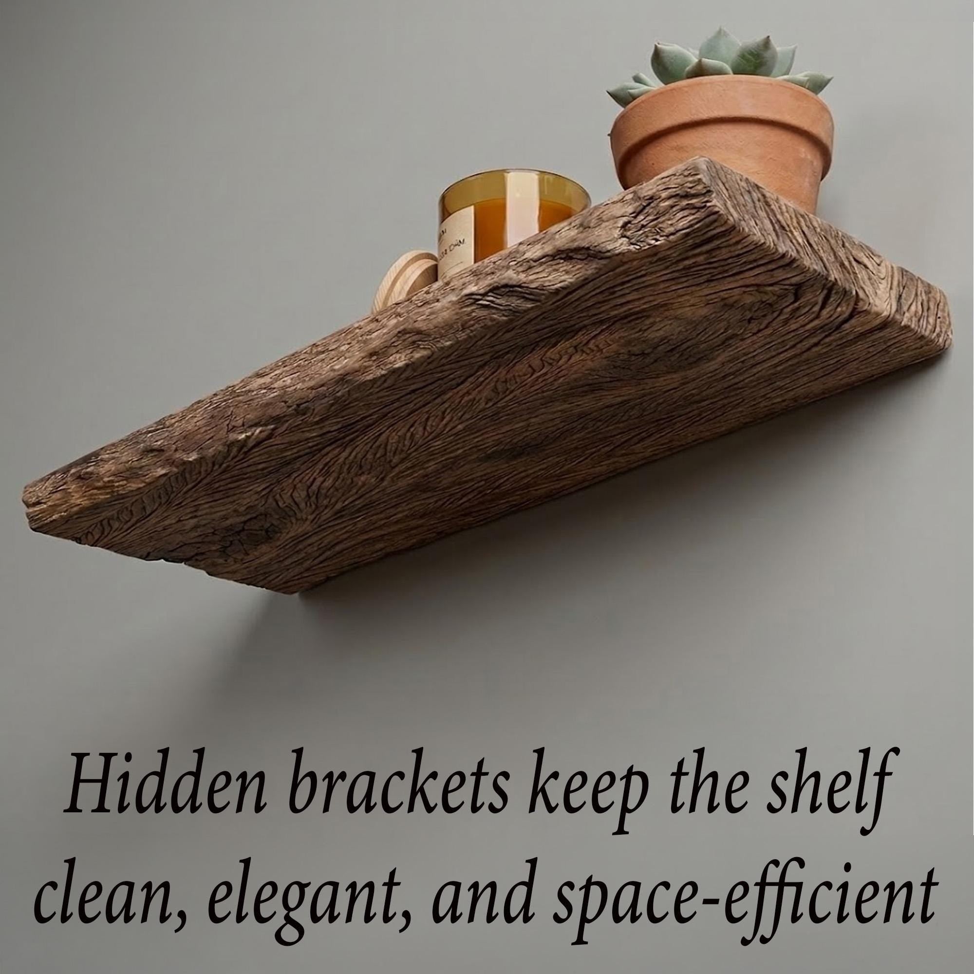 Driftwood floating shelf reclaimed solid wood shelves on wall art decoraton unique wood shelf