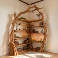 Corner Bookshelf Tree Corner Shelf Tall Corner Bookcase Handmade Furniture Living Room Decor
