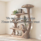 Mushroom Shelves Wood Bookcase Mushroom Wall Shelf Handmade Furniture Living Room Decor