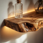 Handcrafted Rustic Walnut Floating Shelf, Custom Wood Shelf