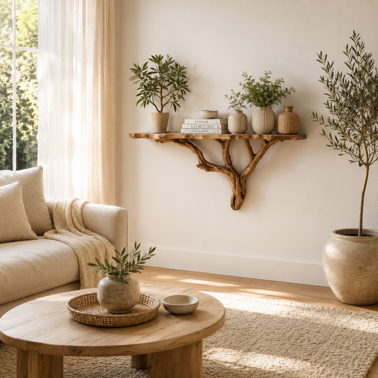 Woodera Tree Branch Bookshelves For Rustic Home Decor - WTBS0001