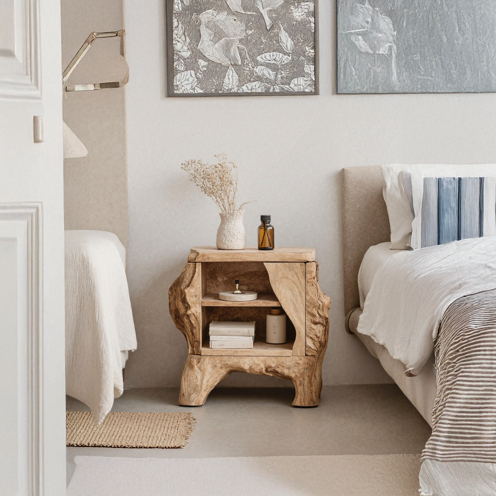 Mid Century Wooden Nightstand For Bedroom Decor SILDTTNNS002