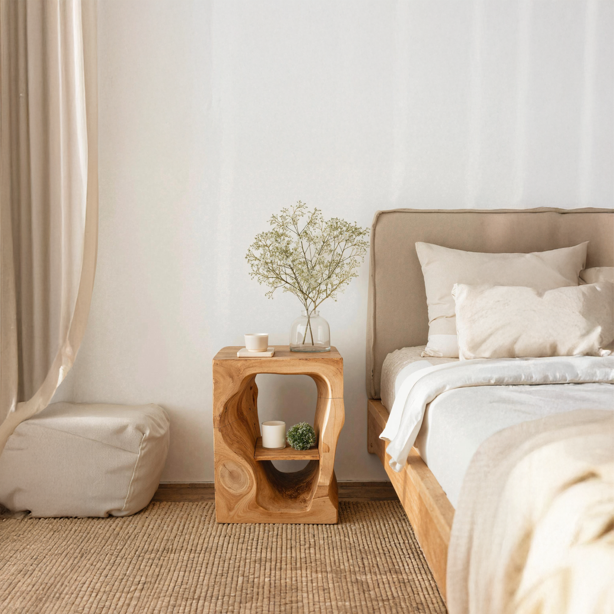 Mid Century Wooden Nightstand For Chic Bedroom Set SILDTTNNS013