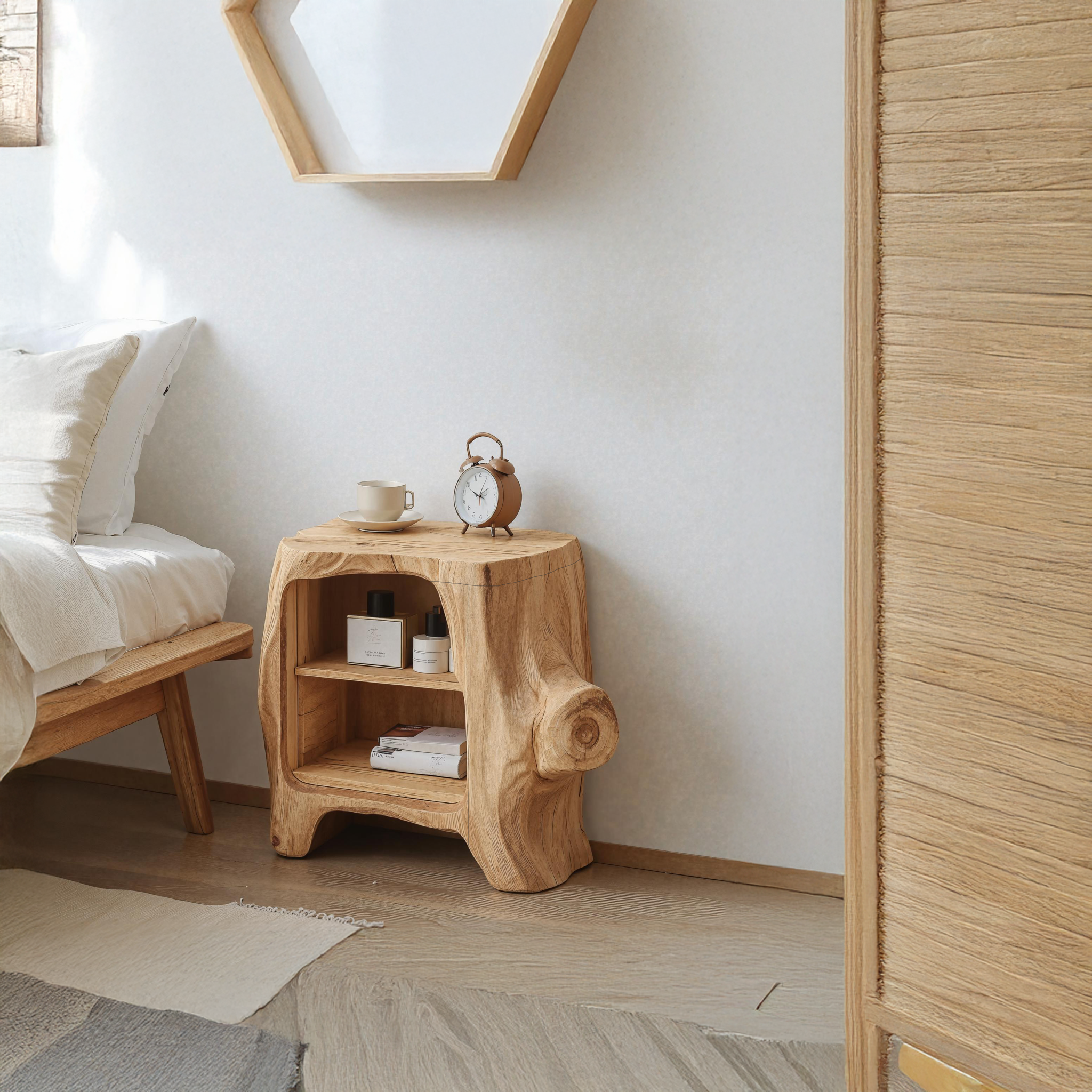 Handcrafted Wooden Nightstand For Unique Bedroom SILDTTNNS007