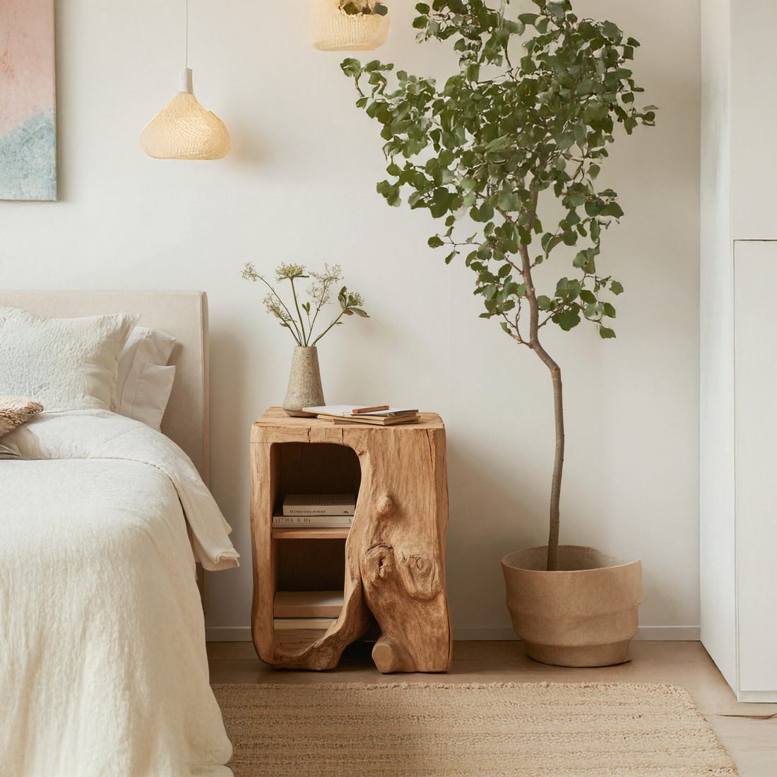 Farmhouse Live Edge Nightstand Bedroom Furniture Design SILDTTNNS003