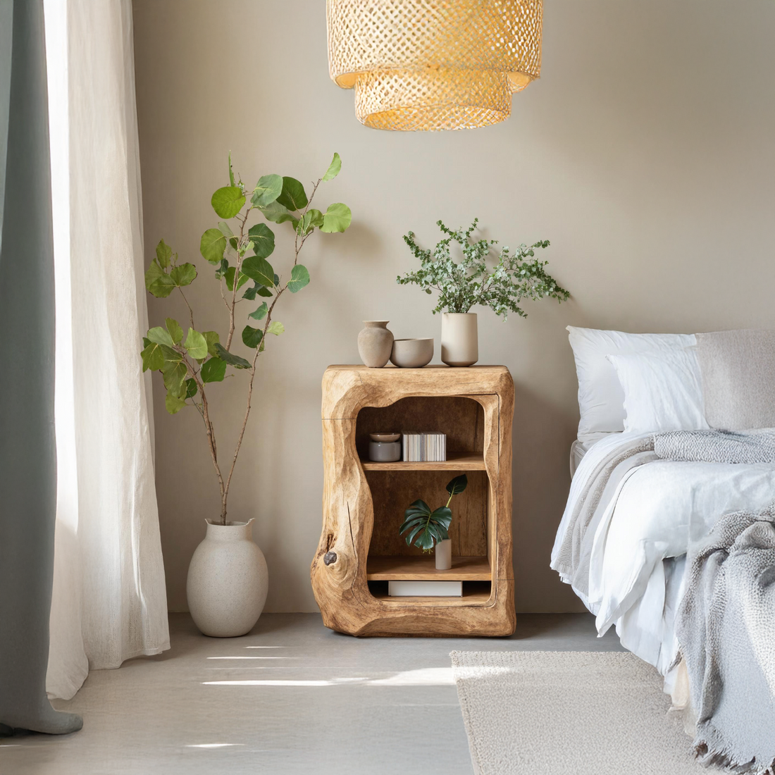 Rustic Wooden Nightstand Bedroom Furniture Essential SILDTTNNS012