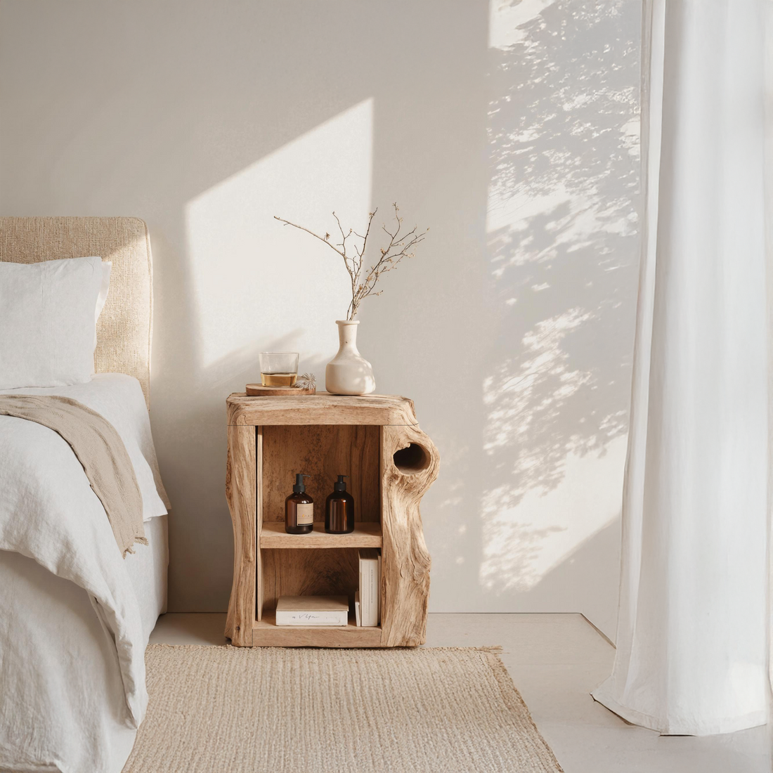 Handcrafted Live Edge Nightstand For Elegant Bedroom SILDTTNNS011