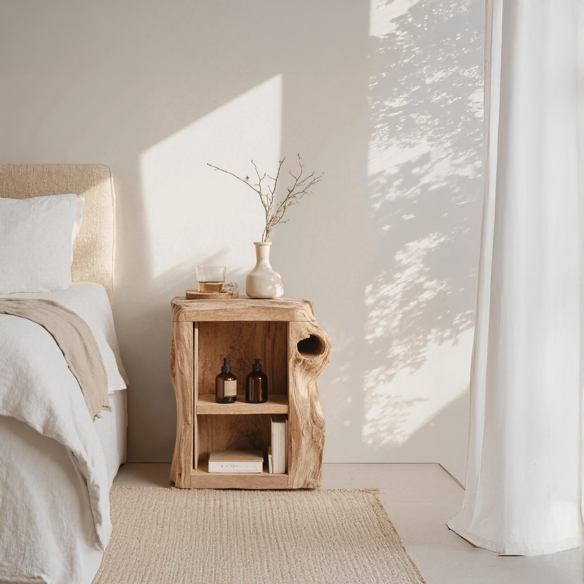 Handcrafted Live Edge Nightstand For Elegant Bedroom SILDTTNNS011