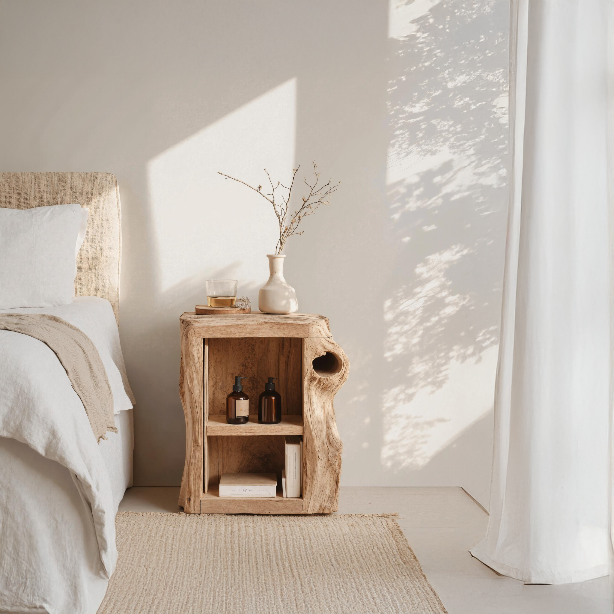 Handcrafted Live Edge Nightstand For Elegant Bedroom SILDTTNNS011