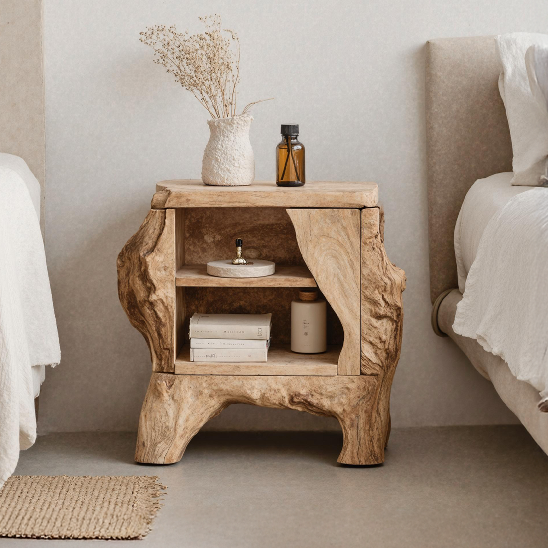 Mid Century Wooden Nightstand For Bedroom Decor SILDTTNNS002