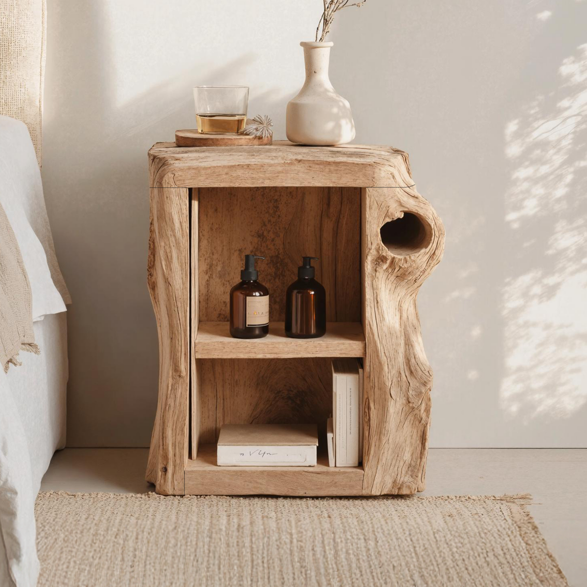 Handcrafted Live Edge Nightstand For Elegant Bedroom SILDTTNNS011
