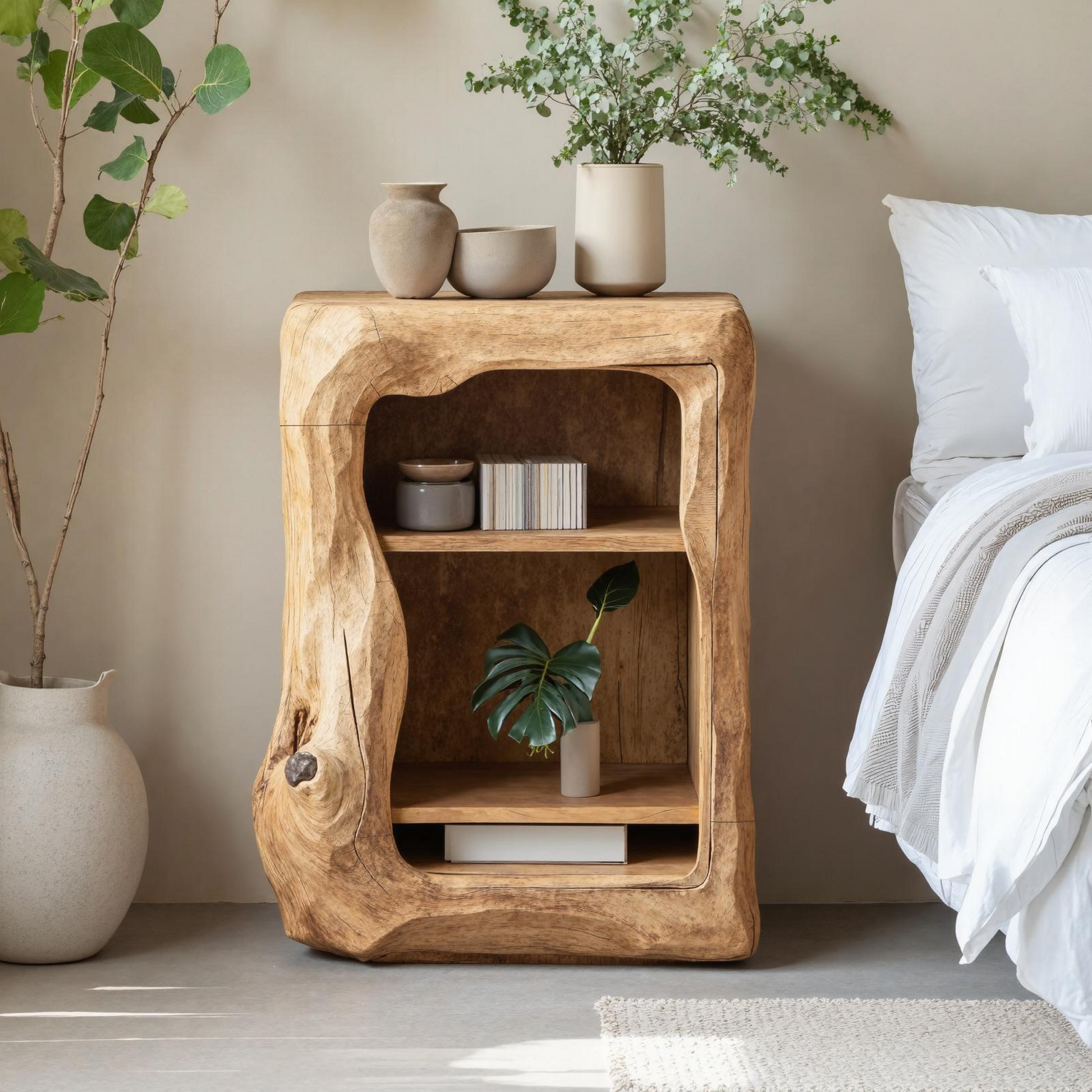 Rustic Wooden Nightstand Bedroom Furniture Essential SILDTTNNS012
