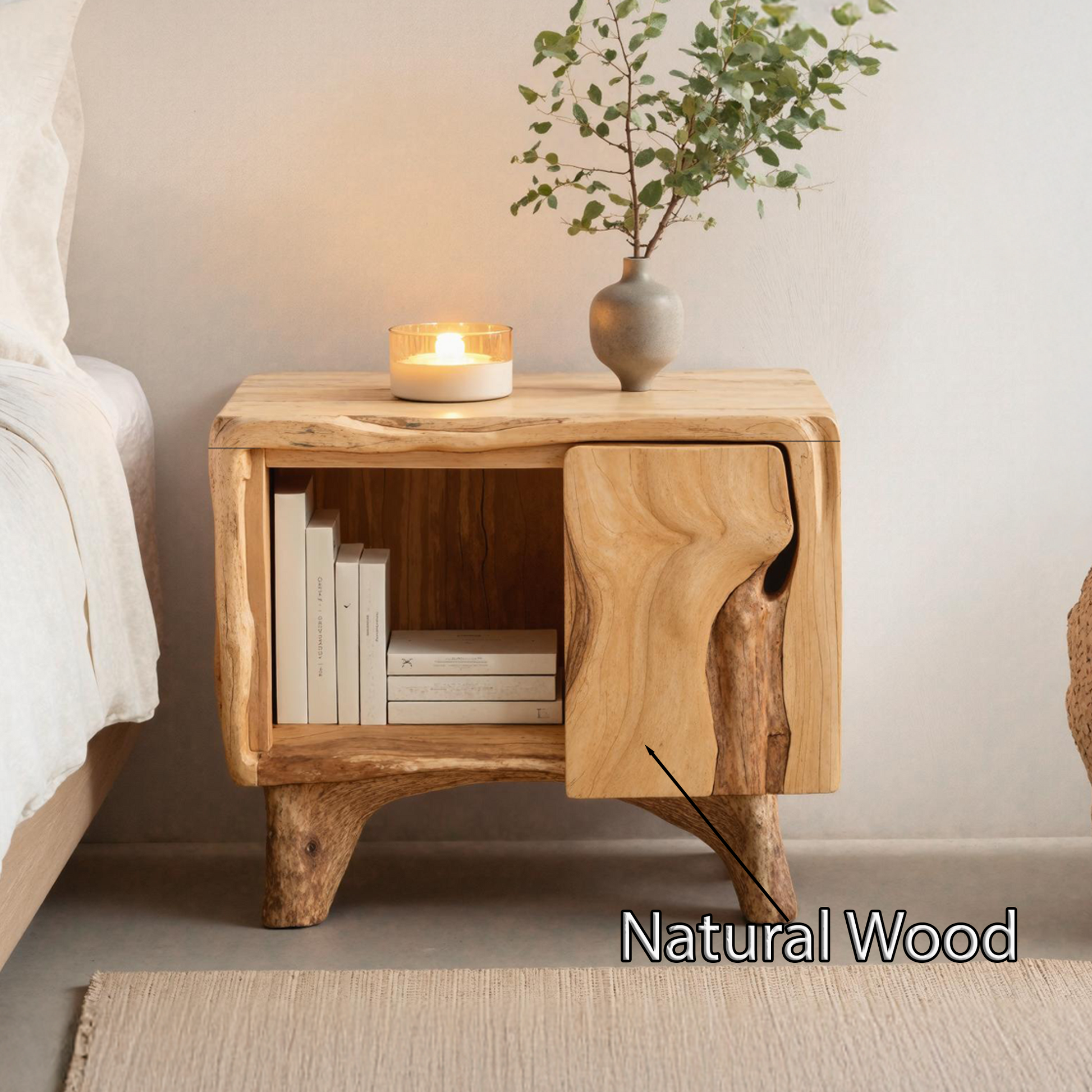 Mid Century Live Edge Nightstand Bedroom Design Trends SILDTTNNS005
