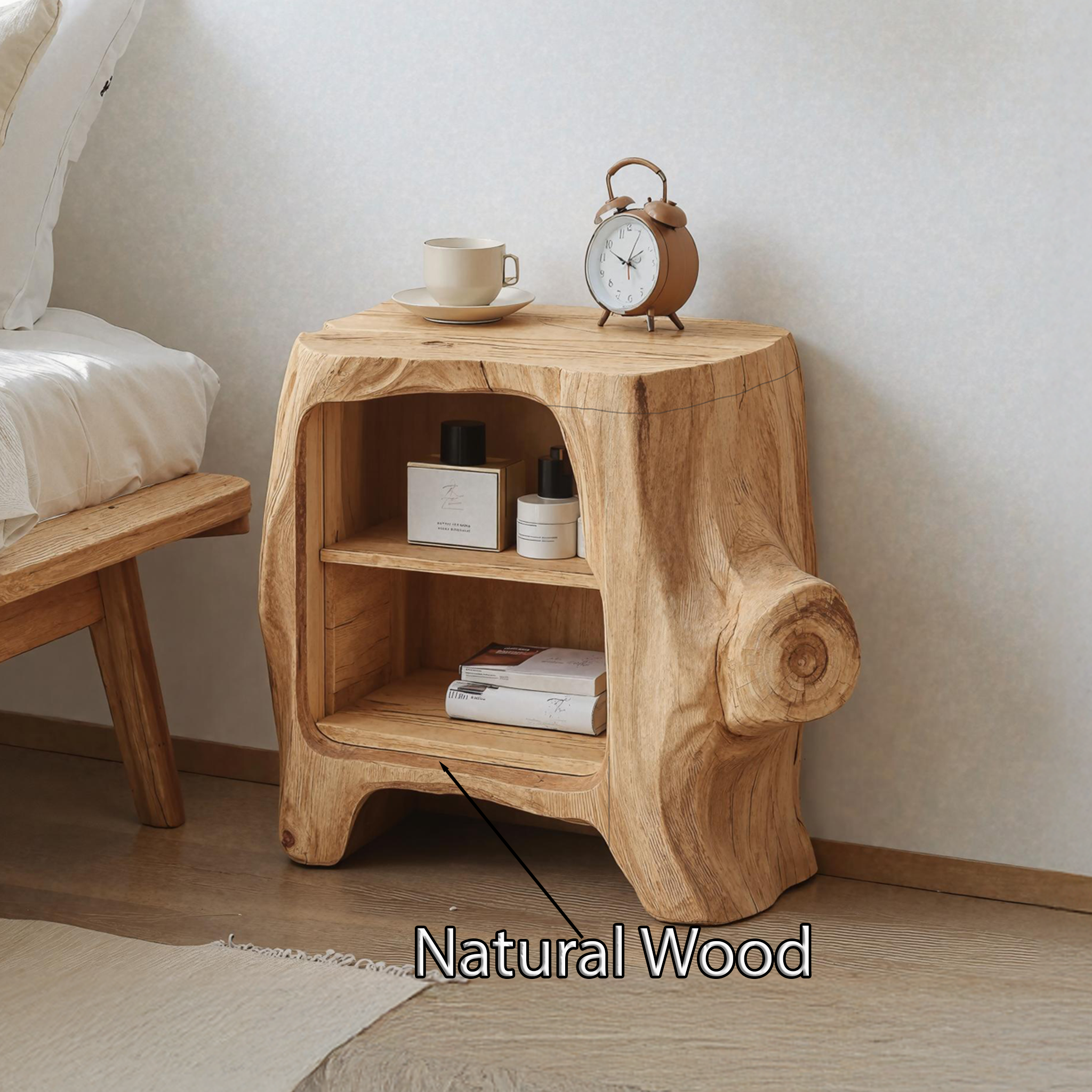 Handcrafted Wooden Nightstand For Unique Bedroom SILDTTNNS007